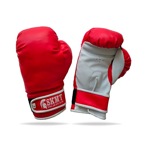 Image of SKMT Boxing Gloves 10oz 12oz Boxing Gloves for Training Punching Sparring Punching Bag Boxing Bag Gloves Punch Bag Mitts Muay Thai Kickboxing MMA Martial Arts Workout (Red, 10 Oz)