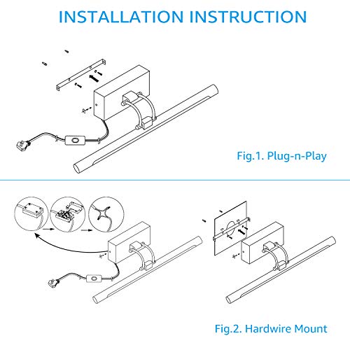 Leonlite Swivel Led Picture Light, Plug-In & Hardwired, Cri90, Full Metal Picture Frame Lighting For Wall Art, Painting, Swing Arm Artwork Lamp For Portrait, Bookshelf, 3000K Warm White, Satin Nickel #TOP5