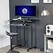 VIVO Mobile Height Adjustable Table, Stand Up Desk Cart with Sliding Keyboard Tray, Computer Workstation, Rolling Presentation Cart, Black, CART-V06A
