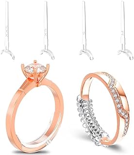 Ring Sizers Adjuster for Loose Rings 12 Pcs - Ring Guards - Ring spacers for Women Loose Ring, Ring Size Unique Groove and Fastening Ties Design Fits Rings of Width Less Than 0.15 Inch