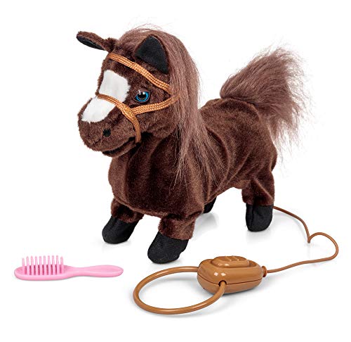 Peluche animée petit poney à promener cadeau enfant Animigos