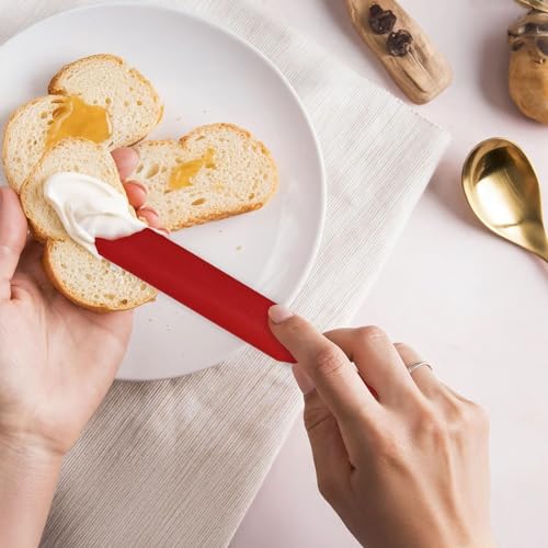 Image of HAZEL Silicone Iicing Knife (Red)| Heat Resistant, Non-Stick & Flexible Spatula for Mixing, Scraping & Spreading Batter, Cream & Chocolate | Durable & Easy to Clean