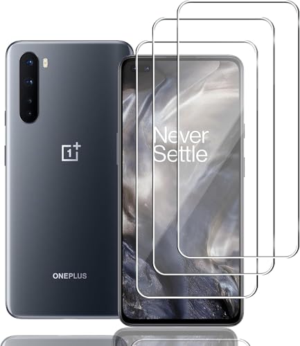 Jinyunlai Protector Pantalla para OnePlus NORD 5G, [3 Piezas] Antirayaduras, HD Transparente, Sin Burbujas, 9H Dureza Protector de Pantalla de Vidrio Templado para OnePlus NORD 5G