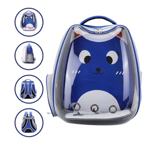 Mochila Bolsa Pet Transporte Gatinho Azul Bolsa Caixa De Transporte Gato Caes Mochila Pet Transparen