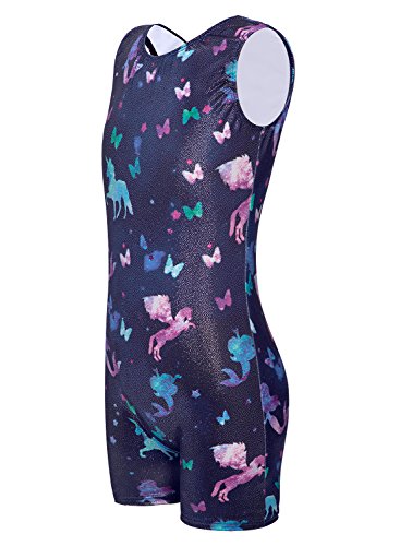 Hoziy Gymnastics Leotards For Girls Kids Size 6-7 Years Old Colorful Black Biketards #TOP2