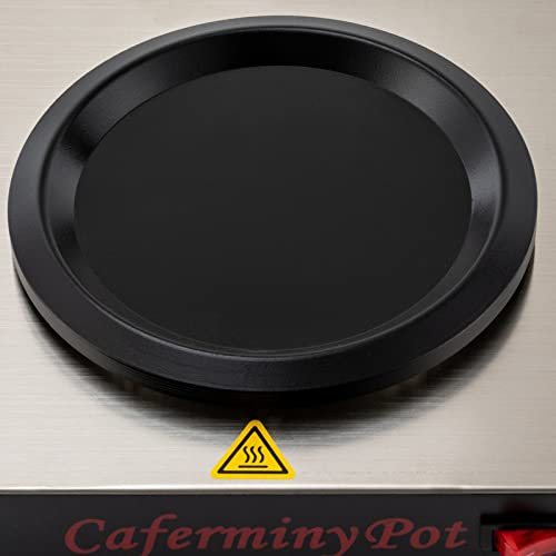 Coffee Warmer Single Burner Decanter Warmer Plate 110V, Stainless Steel Portable Warmer for Standard Glass Decanter Cup Warmer Suitable for Cafe, Break Room, Buffet, Event and Commercial Use(80W)