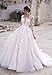 Long Sleeves Lace Wedding Dresses for Bride 2024 Ball Gown A-Line Appliques Bridal Dresses with TrainStyle17-White 2M