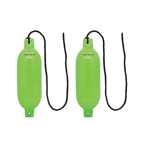 Image of Extreme Max Standard 3006.7602 BoatTector Inflatable Fender Value 2-Pack-6.5 inch x 22 inch, Neon Green