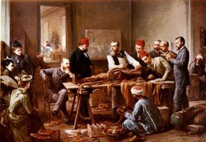 Peinture à l'huile Examination d'une Momie Philippoteaux style académique