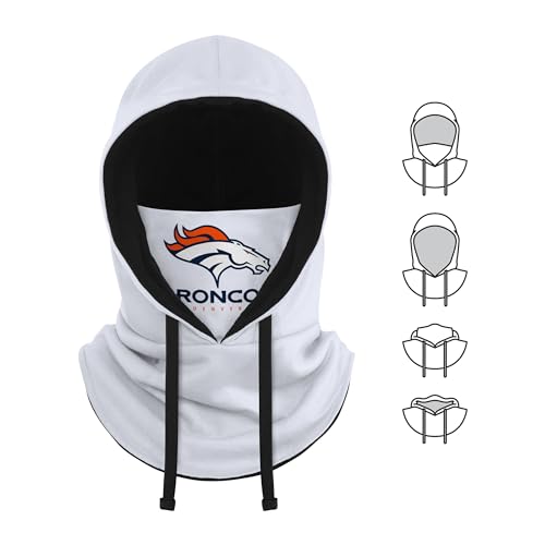 FOCO NFL unisex-adult Nfl Team Logo White Drawstring Winter Cap Hooded Gaiter Balaclava Face Cover3