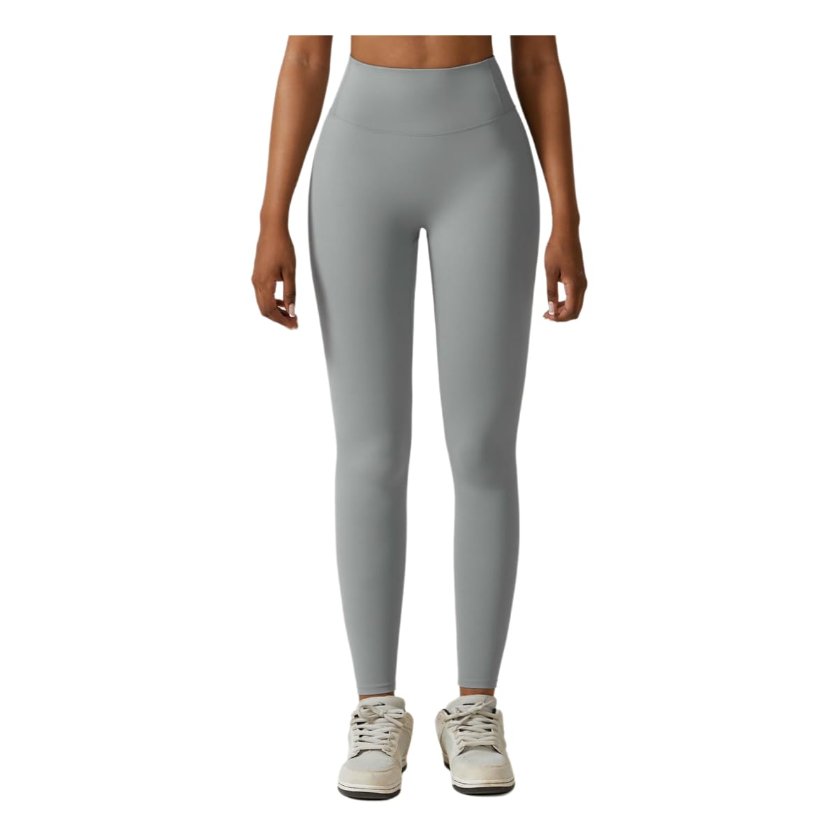 Pantalon de yoga femme gris clair taille haute S pour fitness