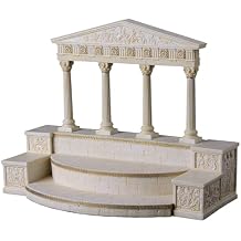 Veronese Design Greek Pantheon Temple Steps Diorama Figurine Display Stand 13 1/2 Inch Wide Polystone Hand Painted Decoration