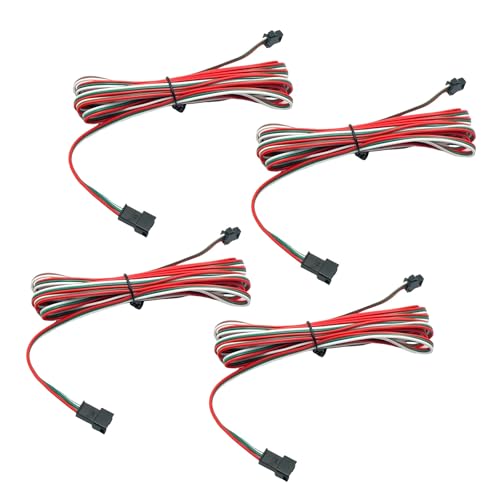 4Pcs 3M 9.84FT 22AWG 3 Pin JST SM Male Female Plug LED Conne