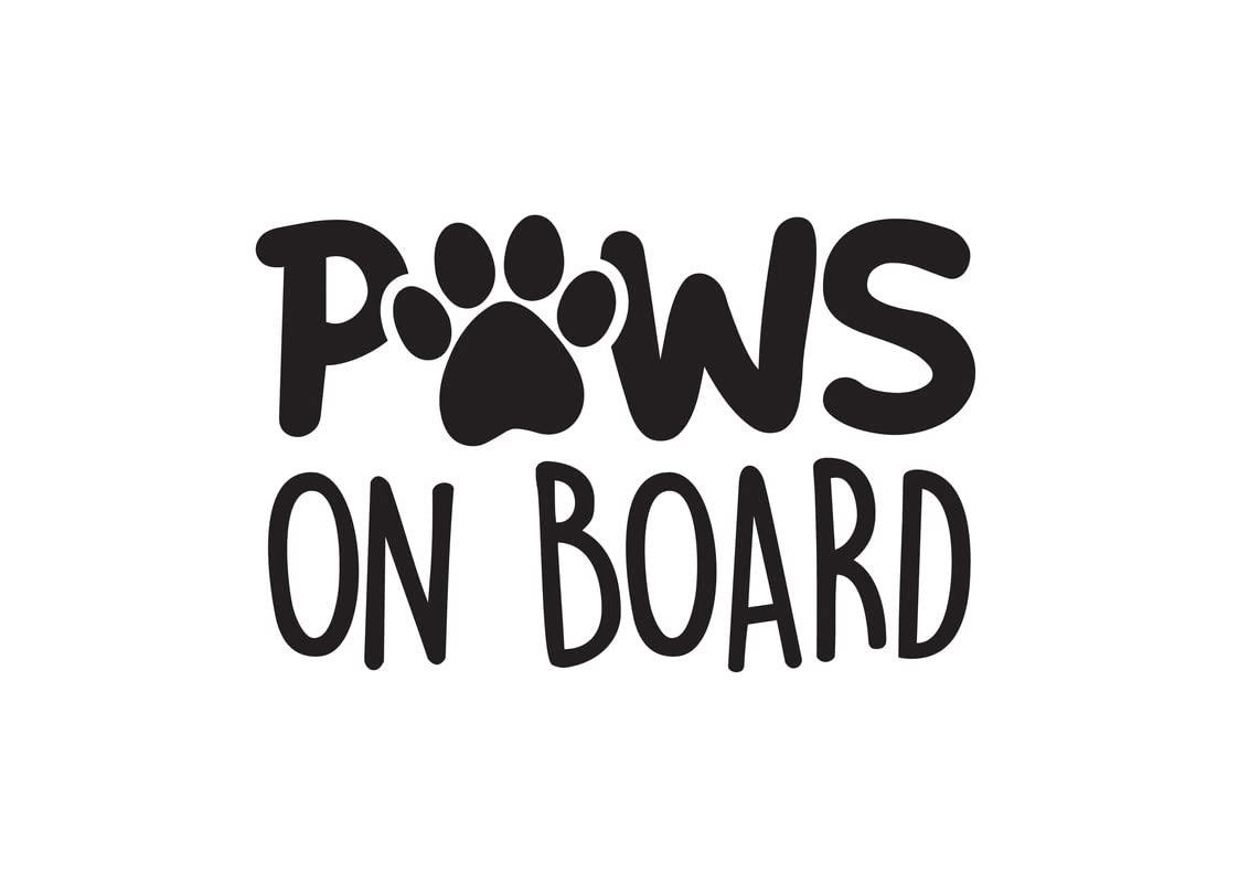 Autocollant en vinyle Paws On Board pour sécuriser vos trajets en famille