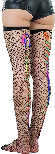 Image of ToBeInStyle Women's Lace Up Back Seam Tights Sheer or Opaque Hosiery Stockings Crisscross Lace Ribbon Zigzag Design