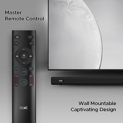 Image of boAt Aavante Bar 4100DA, Dolby Atmos 3D Cinematic Sound,300W Signature Sound,3.1.2 CH,Multi-Connectivity & EQ Modes, Remote Control, Bluetooth Sound Bar, Home Theatre Soundbar Speaker (Premium Black)