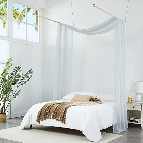 Warm Home Designs Silver Gray Bed Canopy Curtains In 55 X 288 Inch Size. Our King Canopy Bed Curtains Work Great As Kids Canopy, Bed Scarf, Bed Curtain Or To Enhance Bed Decor. Bc Silver 288" #TOP1