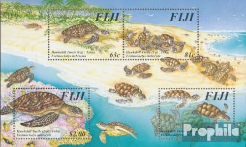 Completa tu álbum filatélico con el bloque 22 de Fiji de 1997 de tortugas MNH