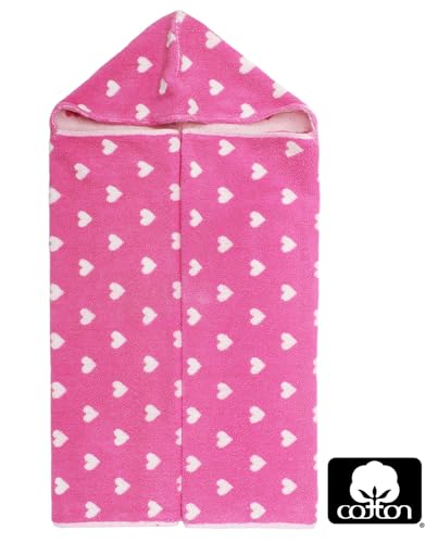 Original Kids 73950 Hooded Bath Towel Wrap - 100% Cotton Jacquard Reversible Large Hooded Hearts Kids Towel - Toddler Shower Pool Beach Towel - Soft Plush Absorbent Quick Dry Easy Care Gift thumb #5