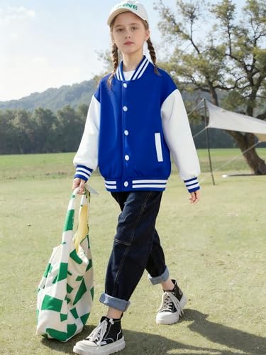 Cromoncent Boys Girls Color Block Varsity Jackets, 18 Months - 14 Years3