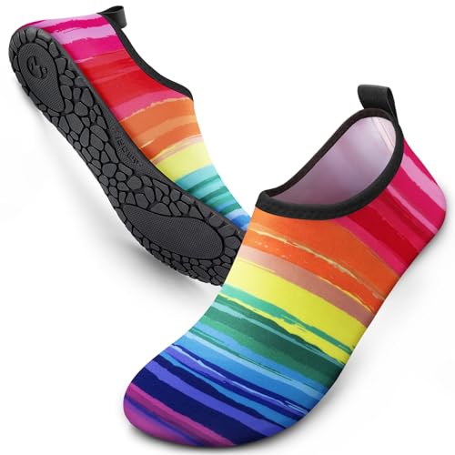 Image of SIMARI Water Shoes for Women Men Swim Aqua Socks Beach Pool Essentials Barefoot Surf River Boat Kayak Sea Yoga Sand Exercise Sport Accessories Breathable Quick-Dry Adult Youth Kid Size SWS001
