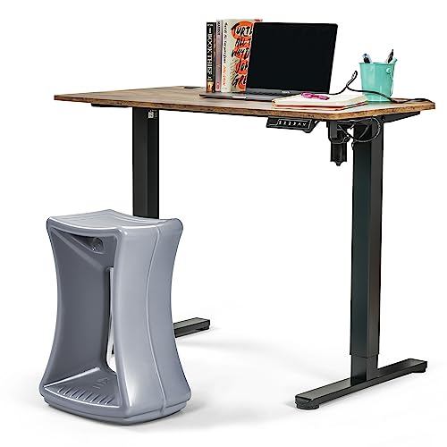 Image of Simplay3 Active America Fit Balance Chair, 20 inch Stool for Adults and Teens- Ergonomic Office Desk Chair with Rock, Wobble, Tilt Motion for Learning, Work and Study, Steel Grey