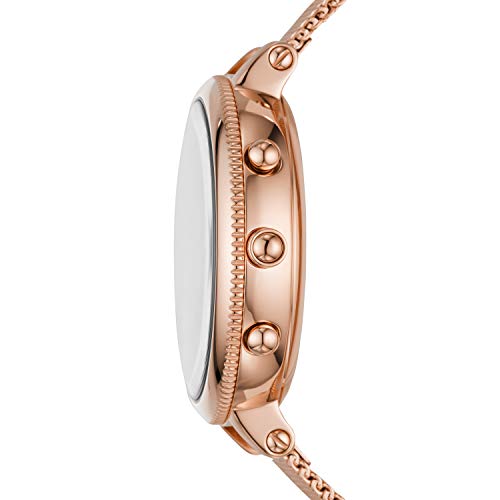 Fossil Women's 38Mm Monroe Stainless Steel Mesh Hybrid Hr Smart Watch, Color: Rose Gold (Model: Ftw7039) #TOP1