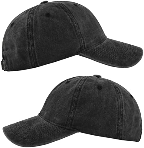 YULOONG Vintage Baseball Cap Basic Solid Color Washed Denim Trucker Cap 100% Cotton Sun Hat for Men Women Adjustable