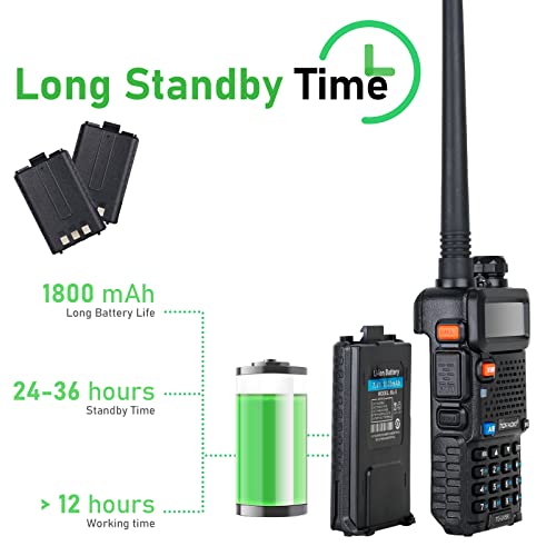 Tidradio High Power Ham Radio Handheld Dual Band 2 Way Radio Upgrade Walkie Talkies With Adapter Support Phone App Program For Baofeng Uv-5R #TOP3