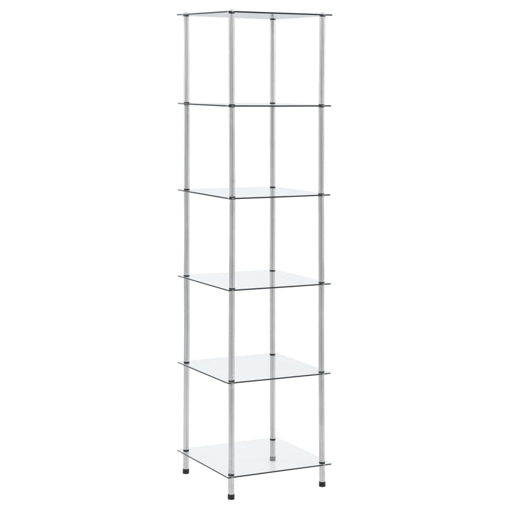 Espace de rangement polyvalent étagère 6 niveaux verre trempé 40x40x160 cm