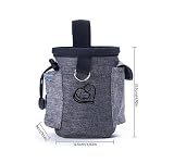 Roysmart Futterbeutel für Hunde, Leckerlibeutel für Hunde, Futtertasche für Leckerli für das Hundetraining mit Kotbeutelspender und Verstellbarem Gürtel (Grau)