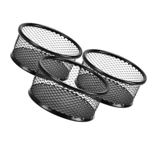 MAGICLULU 3pcs Black Mesh Desk Organizer Wire Mesh Paper Clip Holder Paper Clip Dispenser Desktop Clip Storage Rack Office Supplies Dispensers