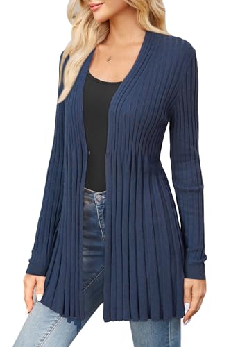 Arach&Cloz Strickjacke Damen Lang Wolle Blend Wasserfall …