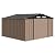 PlayfulPals Metal Storage Shed, 10 x 12 FT Galvanized Steel Utility Tool House Outdoor Storage Shed for Garden, Backyard, Lawn Patio Storage with Lockable Door & Shutter Vents, Easy Assembly, Brown