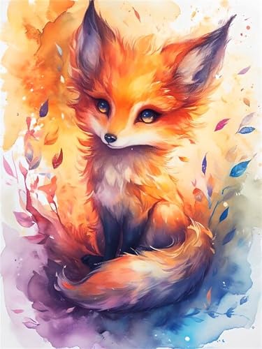 Pintar por numeros adultos fox para tardes de relax y manualidades en casa lienzo de 40x50cm