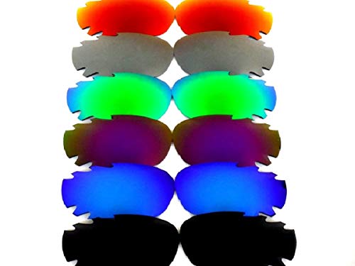 verres de rechange pour Oakley Racing Jacket noir & bleu & Purple & vert & gris & rouge polarisé 6 Paires - Standard, regular Cover