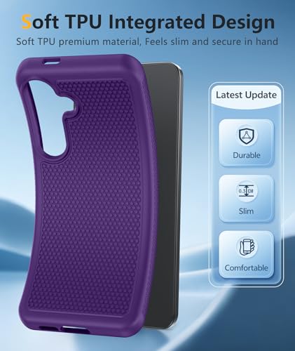 Image of FNTCASE for Samsung Galaxy S25 FE Case: Shockproof Protective Lightweight with Screen Protector Duty Rugged Cell Phone Cover Non Slip | Military Grade Drop Protection for S25FE(Purple, 6.7inches)
