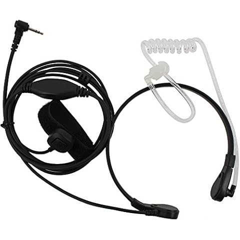 TENQ Throat Mic Covert Acoustic Tube Earpiece for Motorola Radios 1 PIN Walkie Talkie T6200 Cover