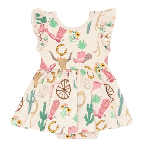 Little Sleepies Short Sleeve Baby Twirl Dress with Bodysuit - Cozy, Stretchy Viscose from Bamboo Bodysuit Dress Baby Girl