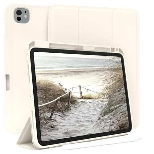 Étui pour iPad Pro 11" (2024) amovible et intelligent avec support Touchpen blanc
