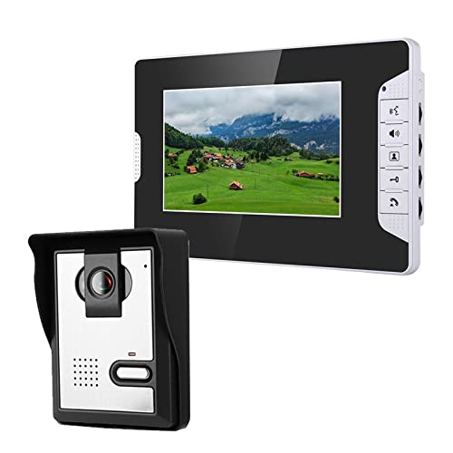 HPHPH Videoportero WiFi, Videoportero de 7 Pulgadas Kit de intercomunicación de Timbre de teléfono 1 cámara 1 Monitor de visión Nocturna con cámara Impermeable,Domotica