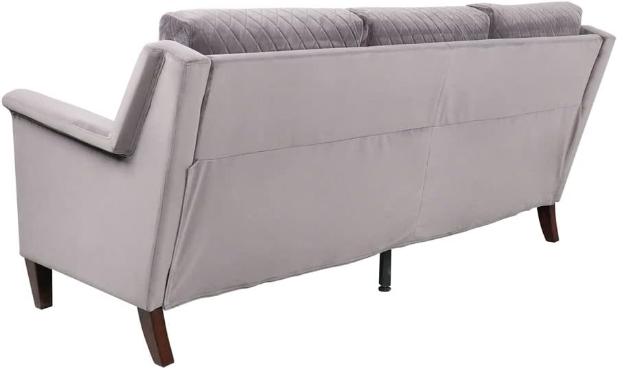 178x65x49CM Velvet Upholstered Sofa Couch Pine Plywood Furniture Light Grey/Garden(Gray)