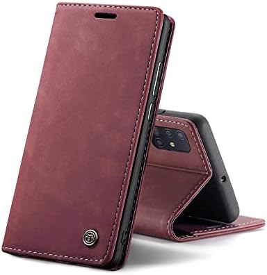 Chocoyi Leather Case for Xiaomi Redmi Note 10 4G/Note 10S, Protective PU Leather Wallet Case, Magnetic Closure, Card Slots, Stand Function - Coffee