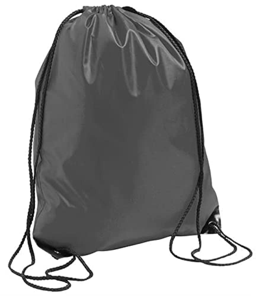 Boolavard Drawstring Backpack Water Resistant String Bag Sports Sackpack Gym Sack for Men Women (Graphite)