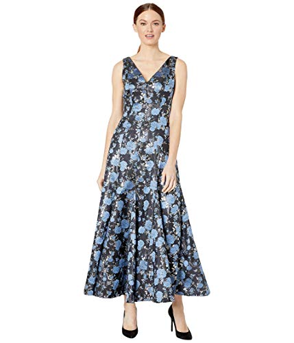 Image of Adrianna Papell Jacquard Midi Dress with Godets