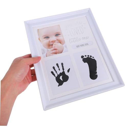 Kit empreinte main et pied bébé avec 4 cadres photo pour décorer la chambre de naissance