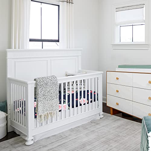 Amrose 3 Pack Heavenly Soft Crib Sheets For Baby Girls, 28'' X 52'' Fitted Crib Sheets For Crib And Toddler Mattress Pad, Silk Touch Gentle Breathable Microfiber, Floral & Butterfly #TOP3