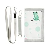 Tamaño: carteras para tarjetas y dinero en efectivo de 5 x 3 pulgadas. Equipado con 1 cartera, 1 correa para el cuello y 1 cordón corto.