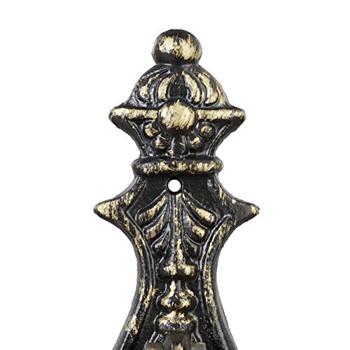 Relaxdays Heurtoir de Porte Antique, Anneau de Frappe pour Porte, Style Rustique, Fonte de Fer, 24x8,5x3 cm, Noir/Bronze – vue 9