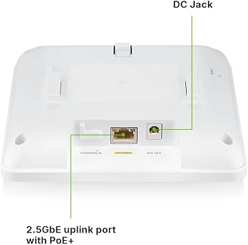 Zyxel WiFi 7 Wireless Access Point BE6500 | PoE+ / AC Powered (Adapter Included) | 2.5Gb Ethernet Port | Dual Radio | Captive Portal, 802.1X/Radius Authentication | TAA Compliant | NWA90BEPRO